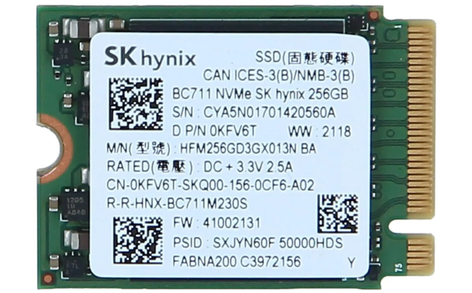 DELL 256GB M.2 2230 PCIE NVME SSD (KFV6T)