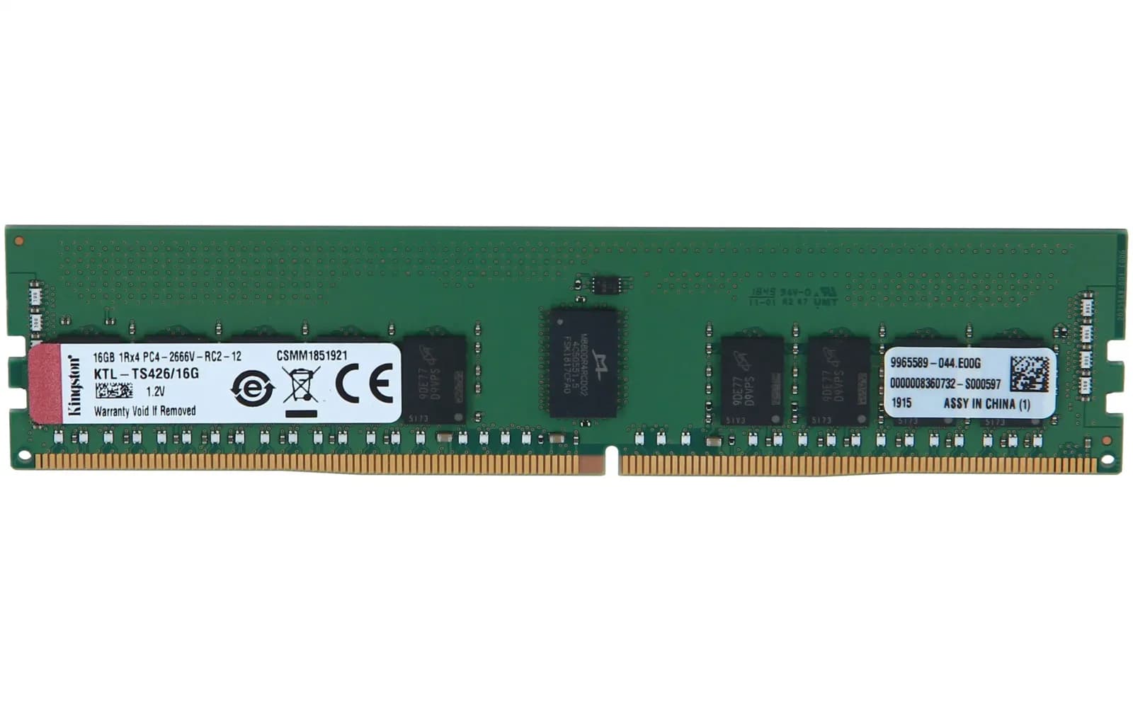 Kingston DDR4, module, 16 GB, DIMM 288-pin, 2666 MHz / PC4-21300, CL19, 1.2 V, registered, ECC (KTL-TS426-16G)