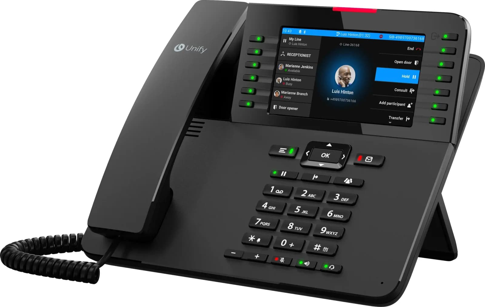Unify OpenScape Desk Phone CP710, VoIP phone, SIP, HFA, multi-line operation, black (L30250-F600-C583)