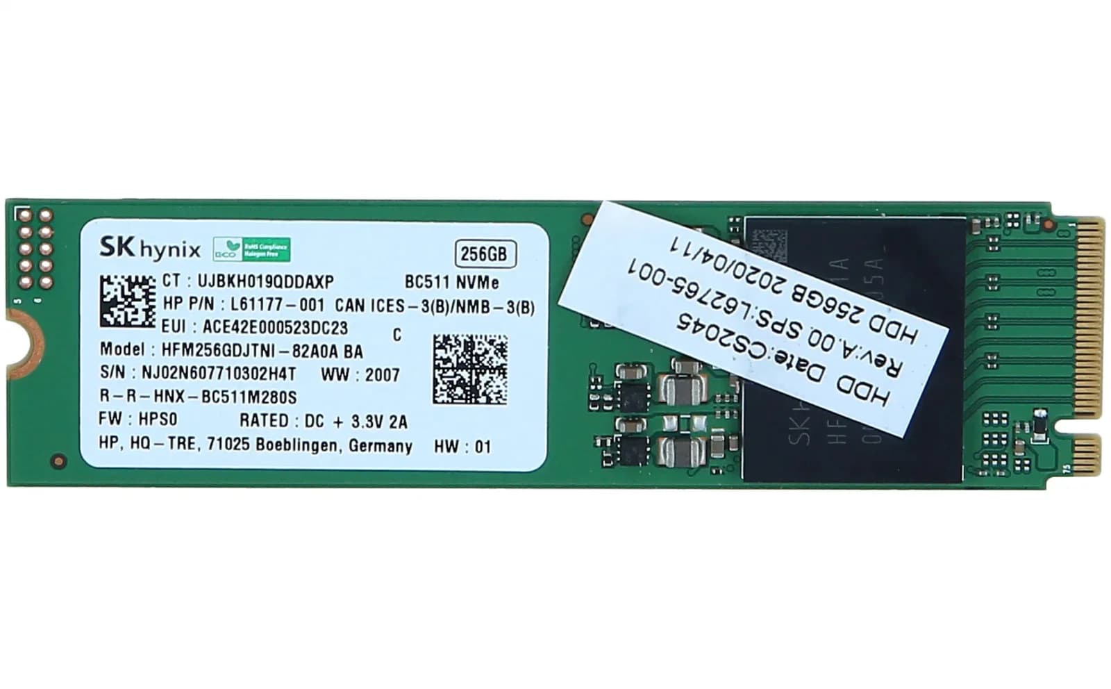 HP 256GB M.2 PCIe NVMe 2280 MLC 3D-Nand SSD (L61177-001)