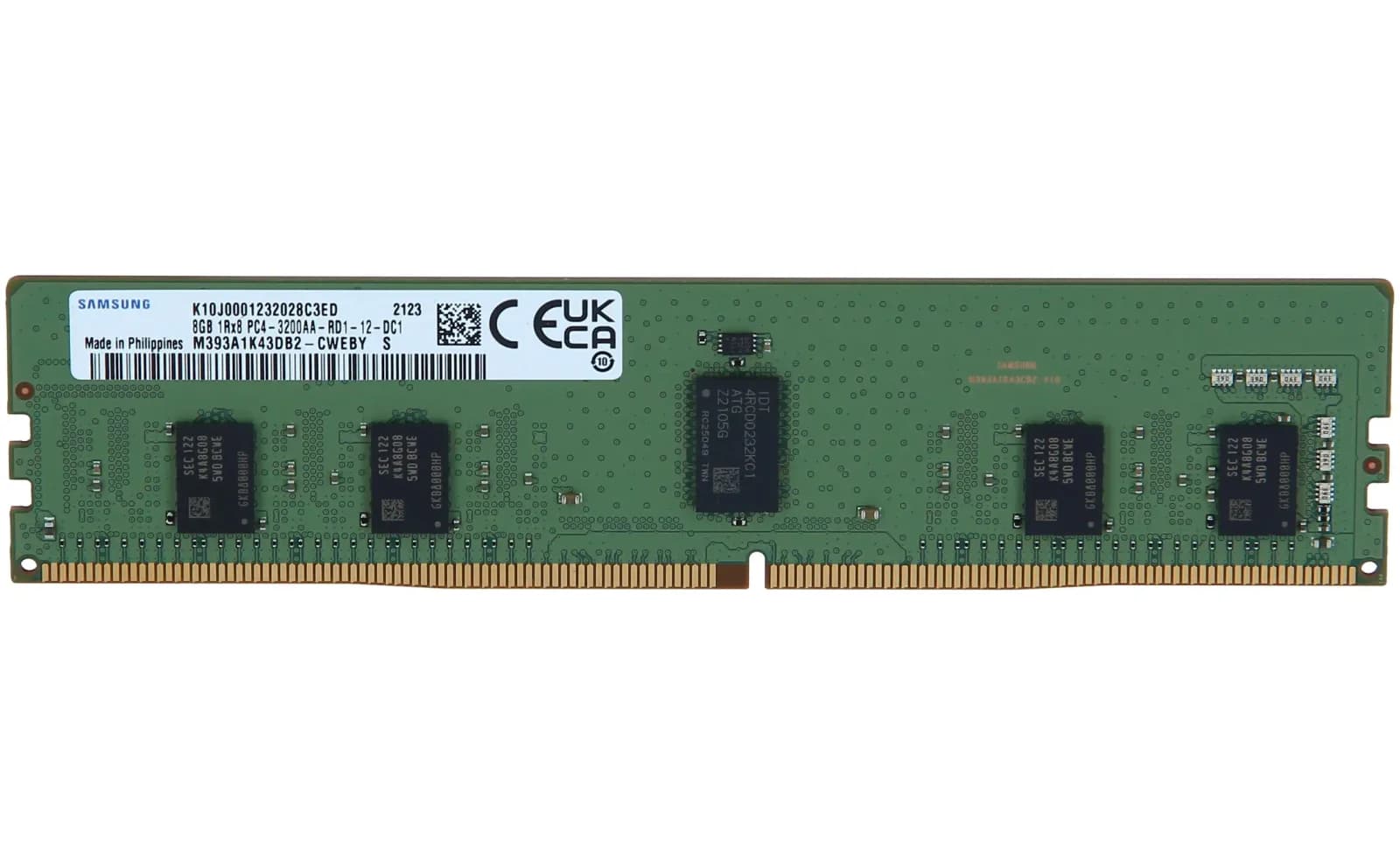 Samsung DDR4, module, 8 GB, DIMM 288-pin, 3200 MHz / PC4-25600, 1.2 V, registered, ECC (M393A1K43DB2-CWE)