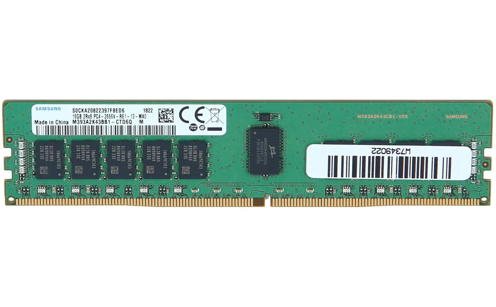 Samsung DDR4, 16 GB, RDIMM 288-PIN, 2666 MHz / PC4-21300 (M393A2K43BB1-CTD)