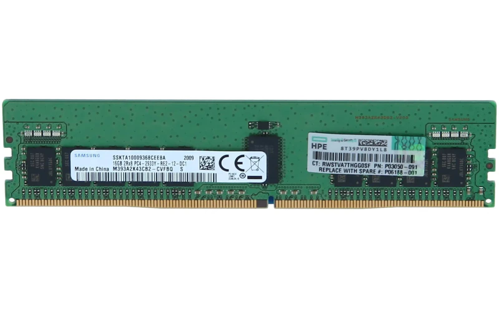 Samsung DDR4, module, 16 GB, DIMM 288-pin, 2933 MHz / PC4-23400, CL21, 1.2 V, registered, ECC (M393A2K43CB2-CVF)