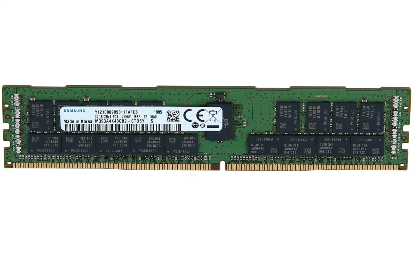 Samsung DDR4, 32 GB, DIMM 288-PIN, 2666 MHz / PC4-21300 (M393A4K40CB2-CTD)