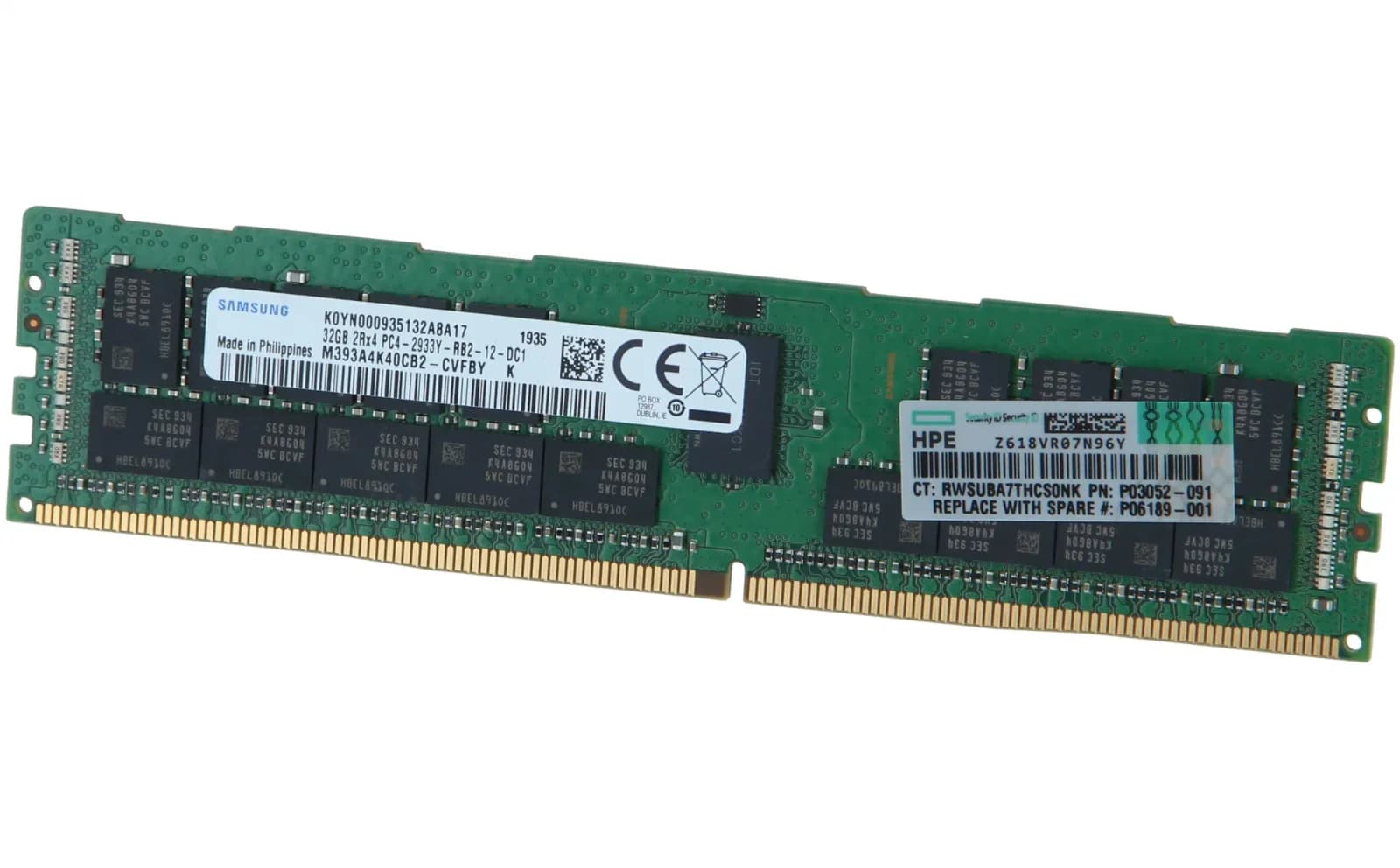 Samsung 32 GB DDR4-RAM 288-pin 2Rx4 PC4-2933Y registered-ECC (M393A4K40CB2-CVFBY)