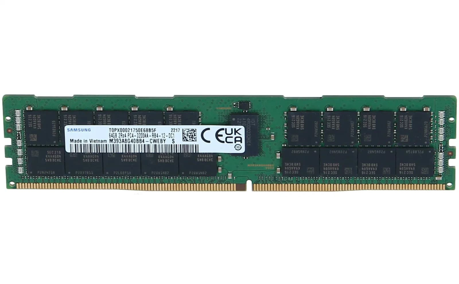 Samsung DDR4, module, 64 GB, DIMM 288-pin, 3200 MHz / PC4-25600, 1.2 V, registered, ECC, Dual Rank x4 (M393A8G40BB4-CWE)