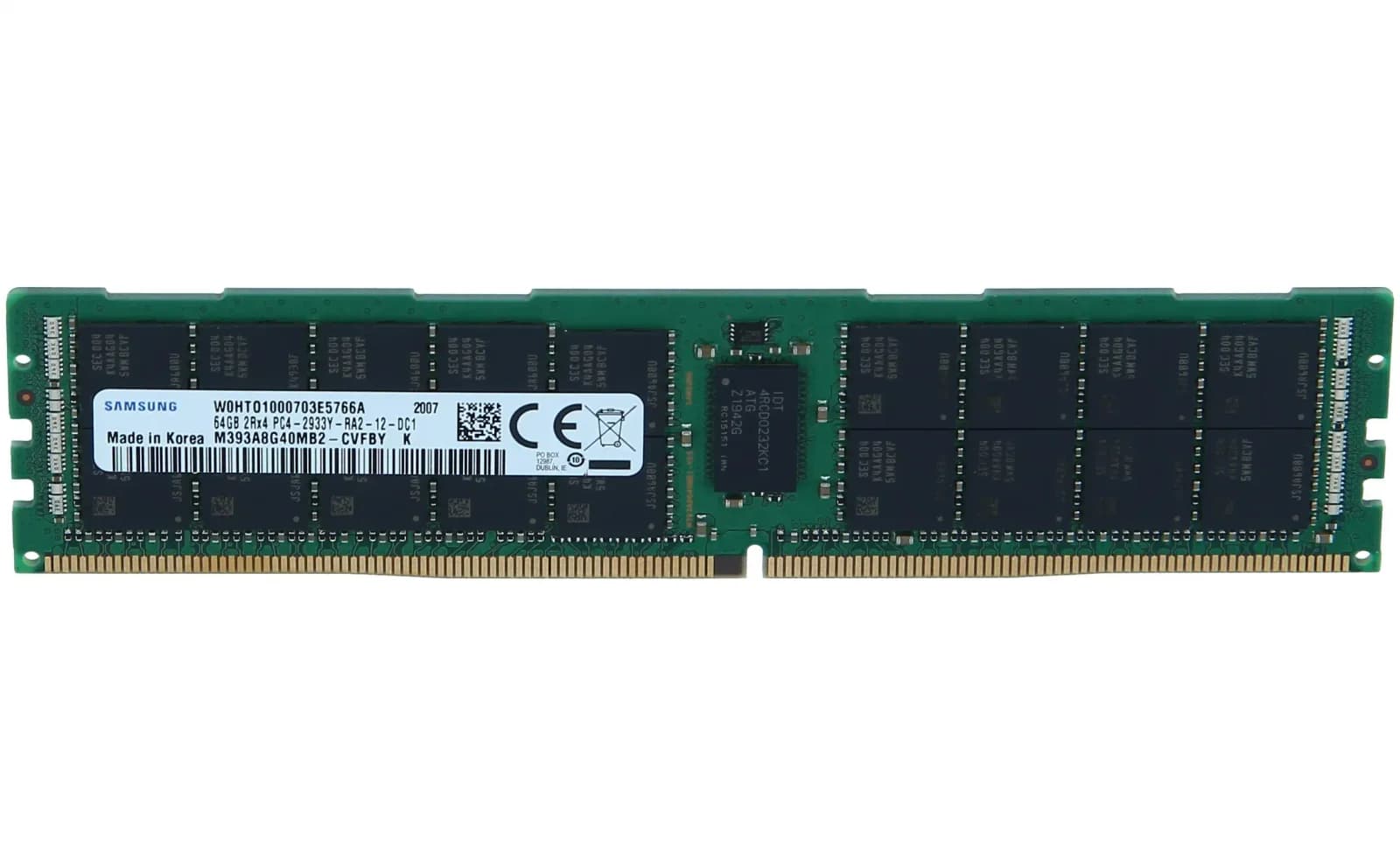 Samsung DDR4, module, 64 GB, DIMM 288-pin, 2933 MHz / PC4-23400 CL21, 1.2 V, registered, ECC, 2Rx4 (M393A8G40MB2-CVF)