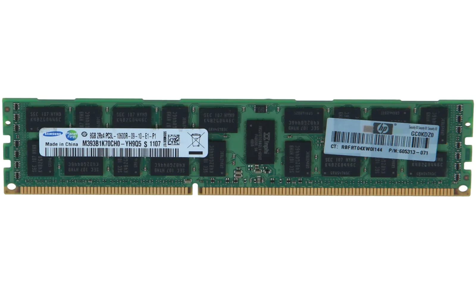 Samsung 8GB 2RX4 PC3L-10600R (M393B1K70CH0-YH9)