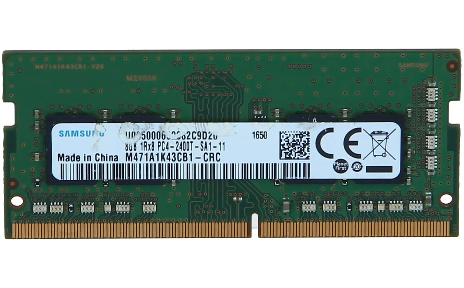 Samsung DDR4, module, 8 GB, SO-DIMM 260-pin, 2400 MHz / PC4-19200, CL17, 1.2 V, unbuffered, non-ECC (M471A1K43CB1-CRC)