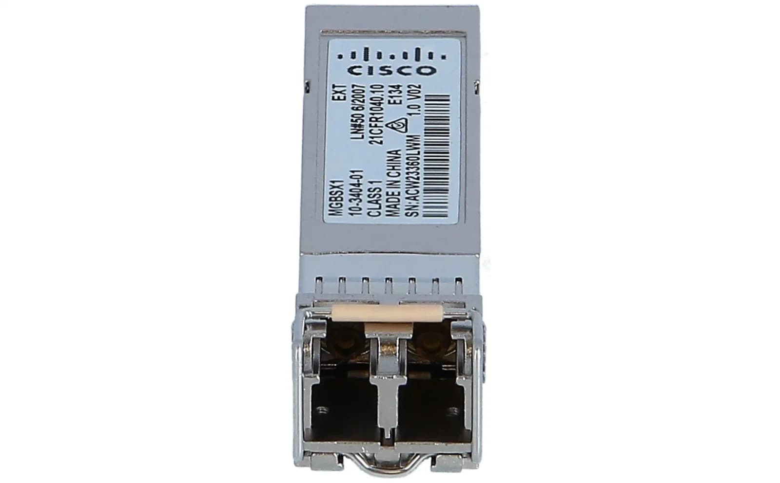 Cisco SFP (mini-GBIC) transceiver module, GigE, 1000Base-SX, LC, 550 m, 850 nm (MGBSX1)