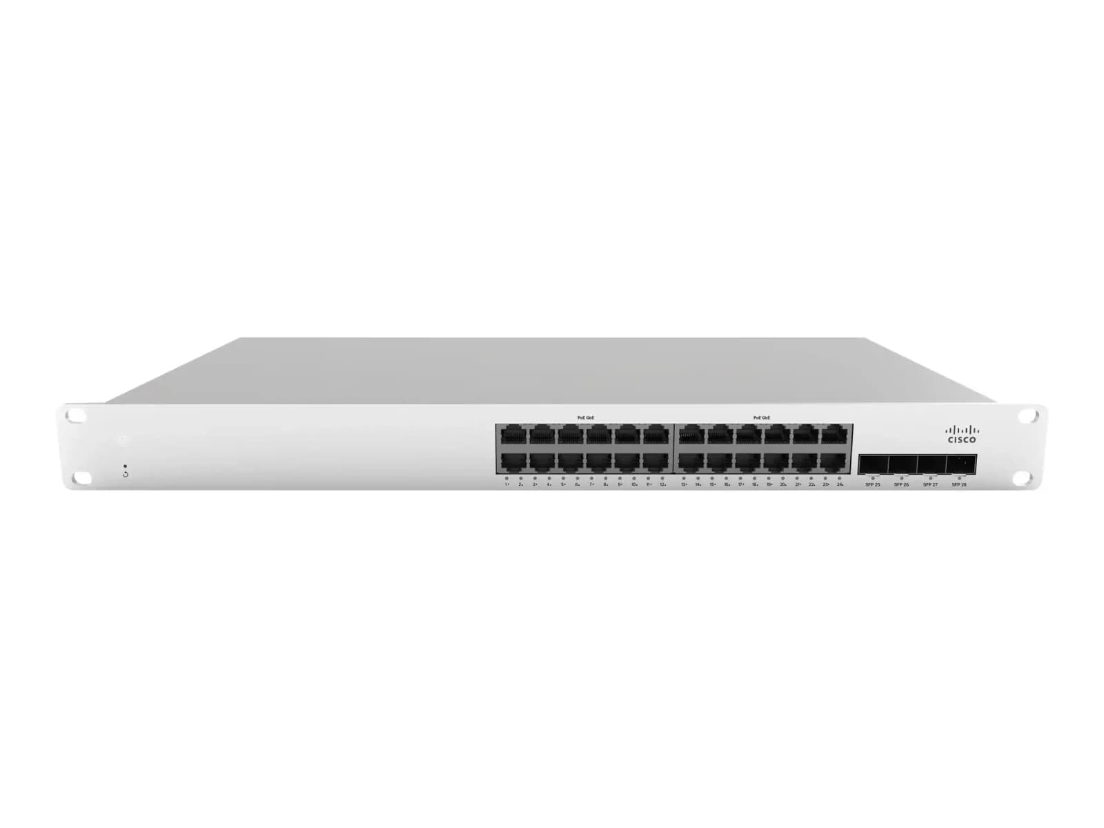 Cisco Meraki Cloud Managed MS210-24, Switch, Managed, 24 x 10/100/1000 + 4 x Gigabit SFP (uplink), desktop, rack-mountable (MS210-24-HW)