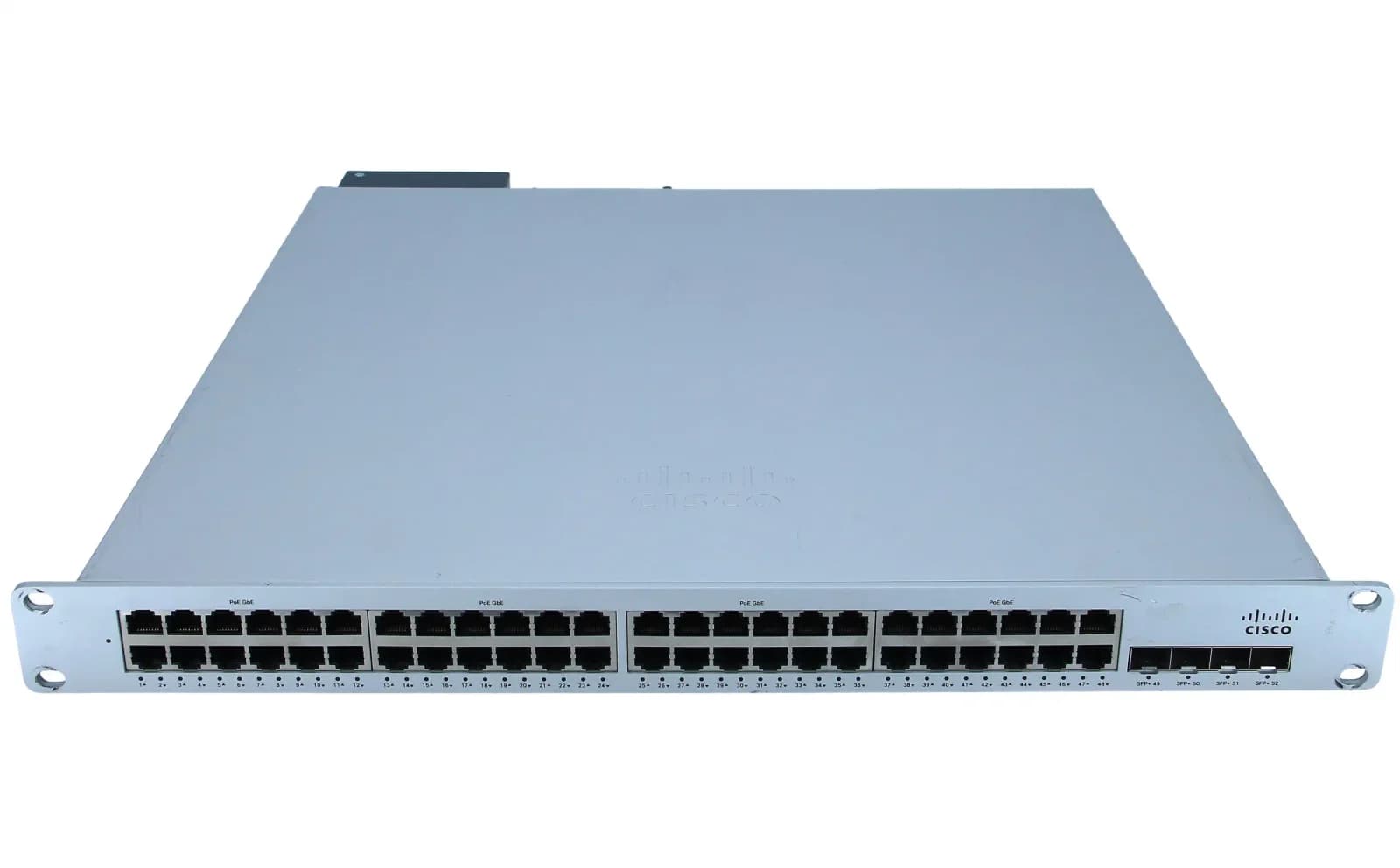 Cisco Meraki Cloud Managed MS350-48FP, Switch, L3, Managed, 48 x 10/100/1000 (PoE+) + 4 x 10 Gigabit SFP+ (uplink), desktop, rack-mountable (MS350-48FP-HW)