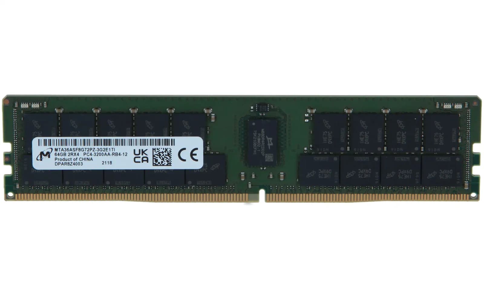 Micron DDR4, module, 64 GB, DIMM 288-pin, 3200 MHz / PC4-25600, CL22, 1.2 V, registered, ECC (MTA36ASF8G72PZ-3G2R)