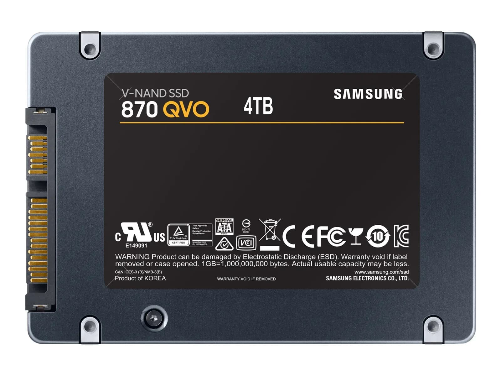 Samsung 870 QVO MZ-77Q4T0BW, 4 TB SSD, внутренний, 2.5" (6.4 cm) (MZ-77Q4T0BW)