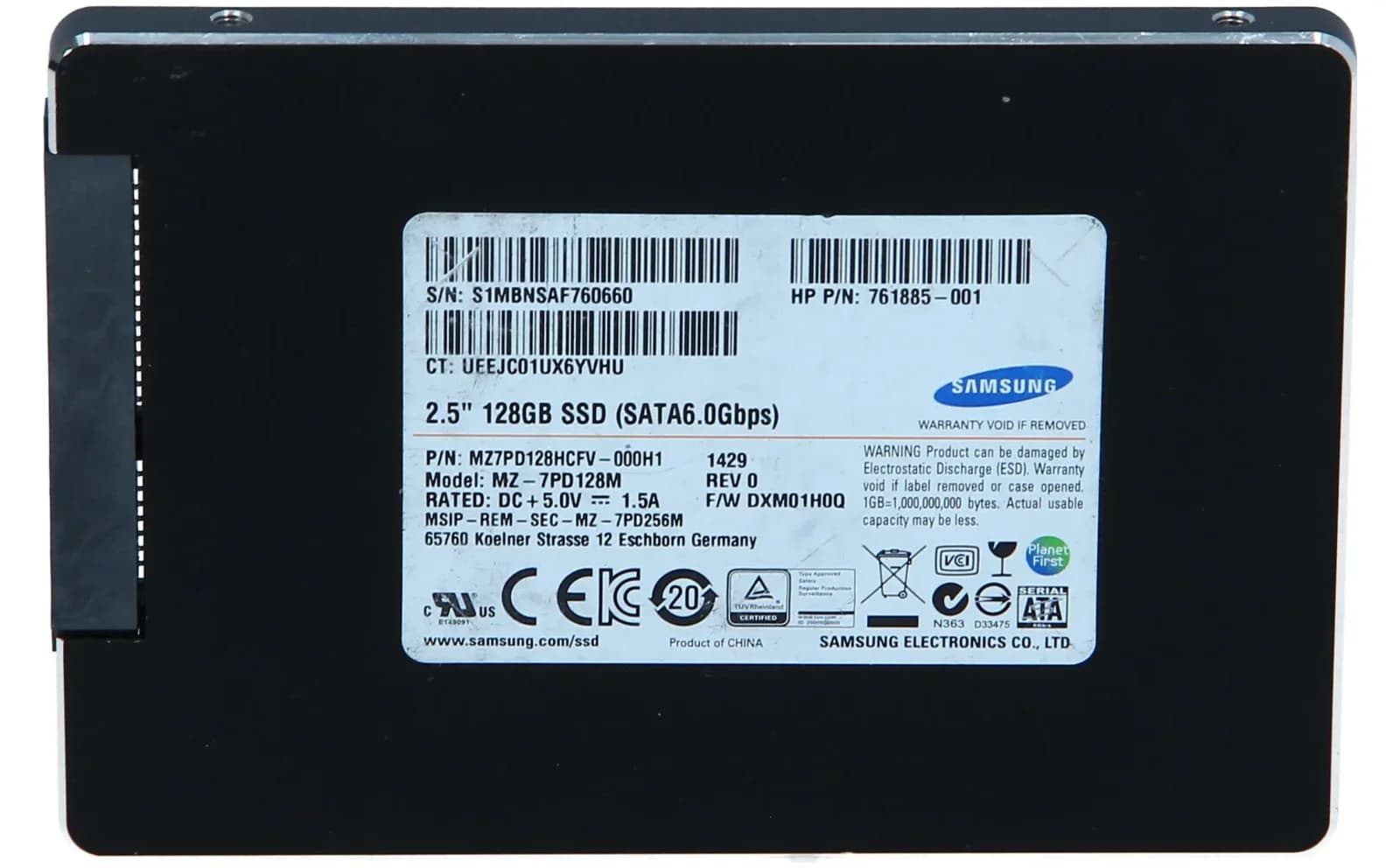 Samsung 128 GB Solid State Disk (SSD) Drive, SATA (6 Gbps), 2.5-inch (MZ7PD128HCFV-000H1)