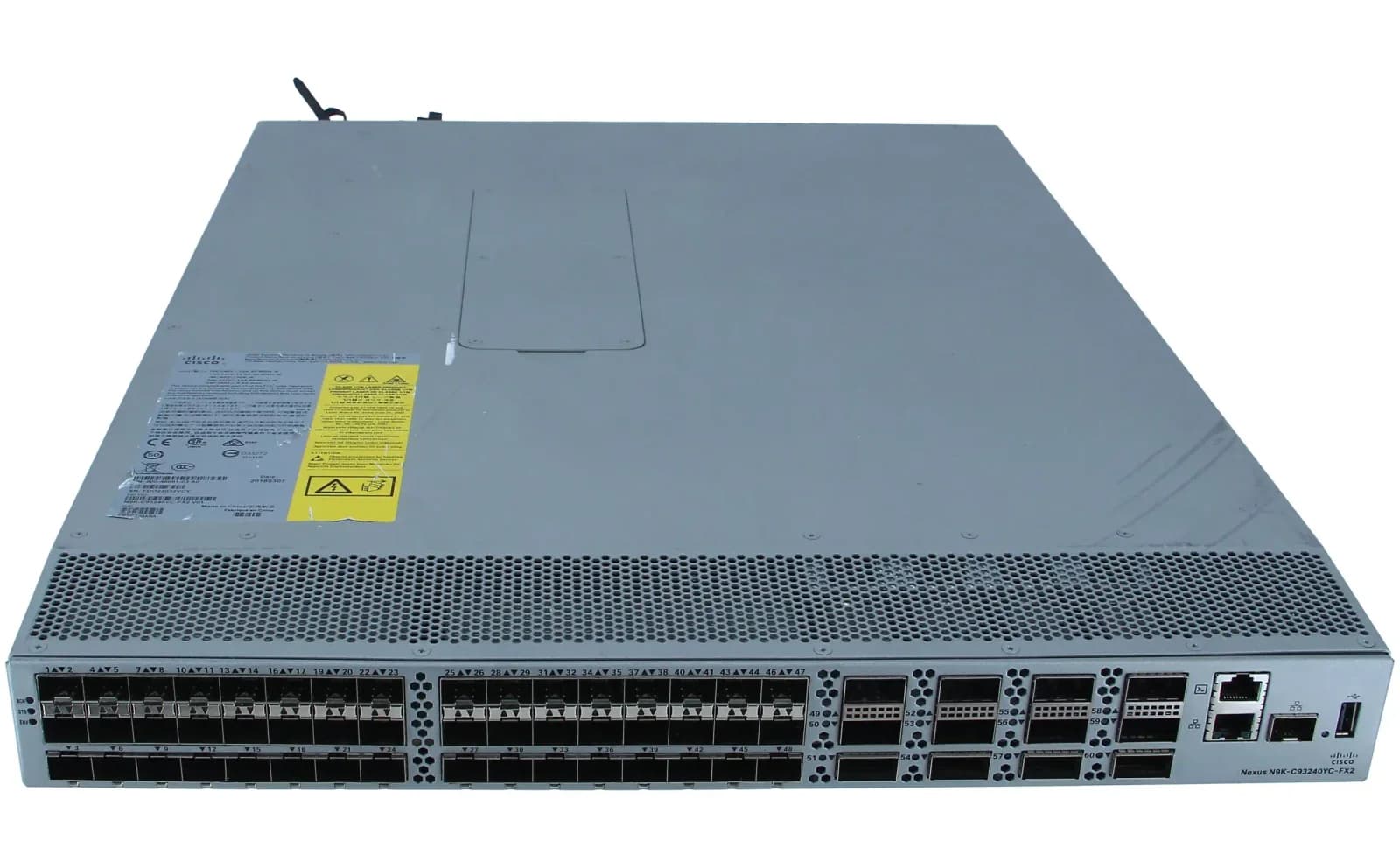 Cisco Nexus 93240YC-FX2, Switch, L3, Managed, 48 x 1/10/25 Gigabit SFP + 12 x 40/100 Gigabit QSFP28, rack-mountable (N9K-C93240YC-FX2)