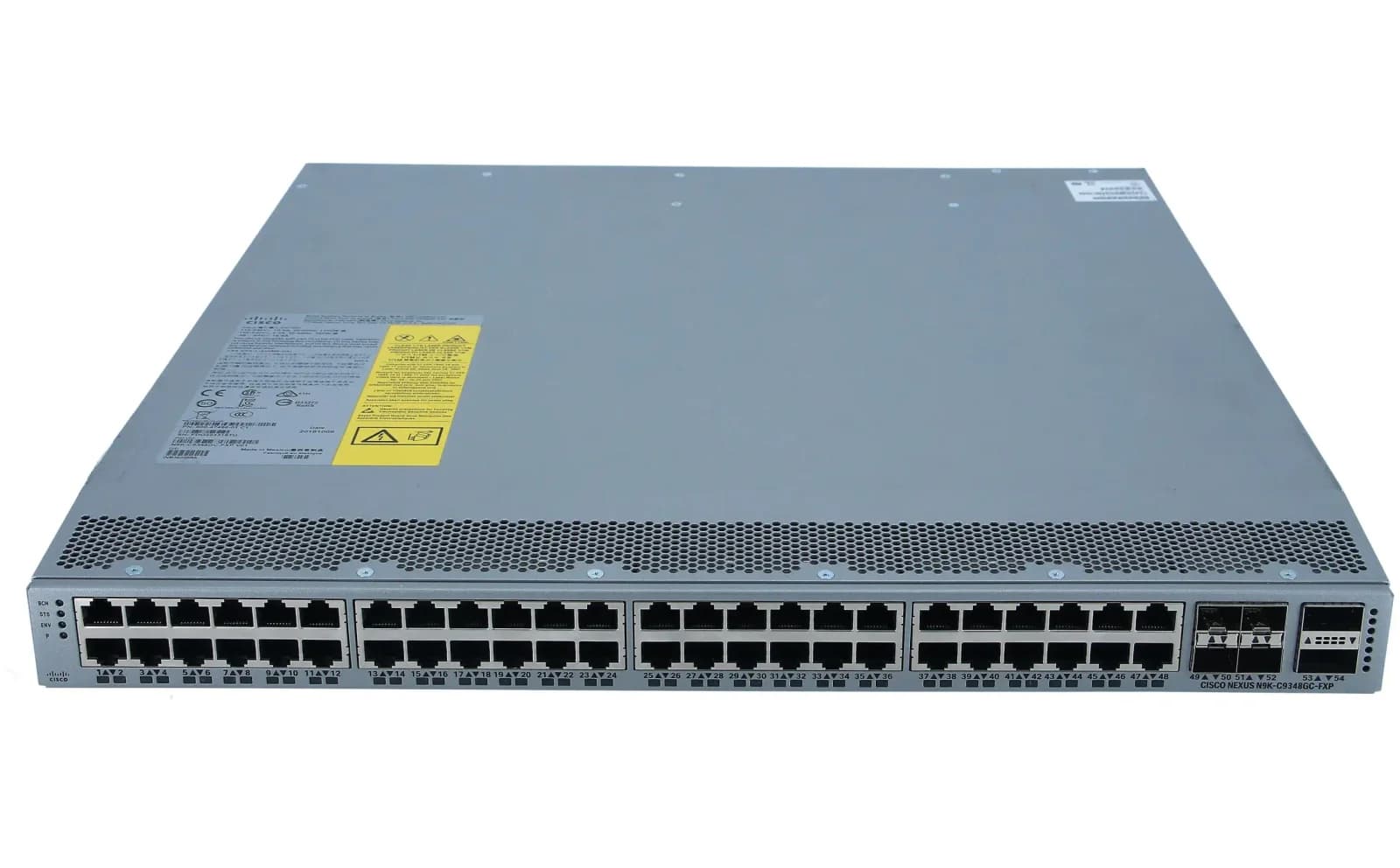 Cisco Nexus 9300 with 48p 100M/1GT, 4p 10/25G & 2p 40/100G QSFP28 (N9K-C9348GC-FXP)