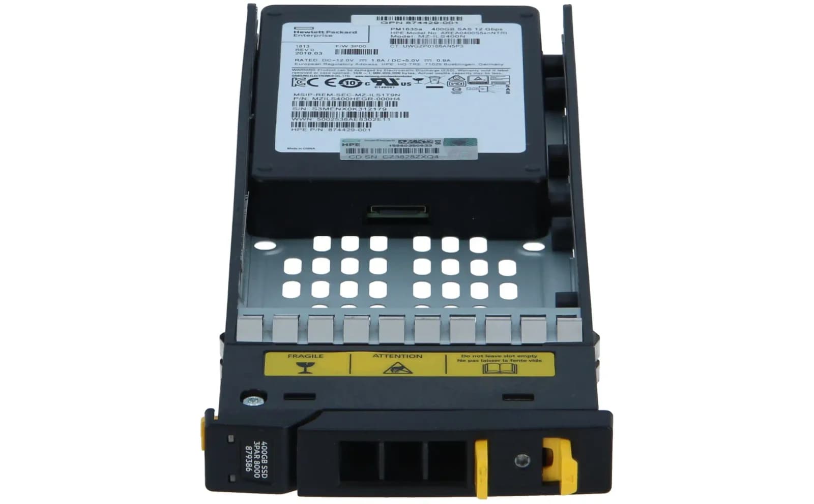 HPE 3PAR, Solid state drive, 400 GB, 2.5" SFF, SAS (N9Y06B)