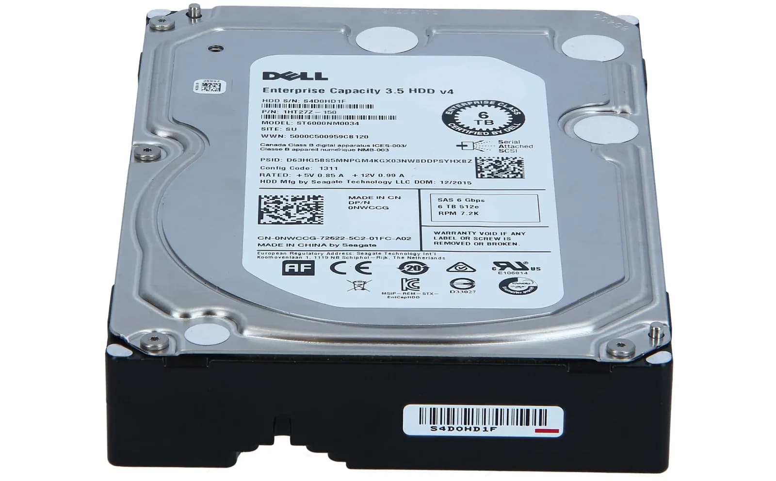 DELL 6TB 7.2K 6G 3.5INCH SAS HDD (NWCCG)