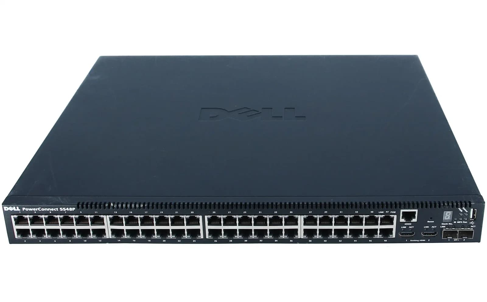 DELL PowerConnect 5548P, Switch, Managed, 48 x 10/100/1000 (PoE) + 2 x SFP+ desktop, rack-mountable, PoE (NWJNY)