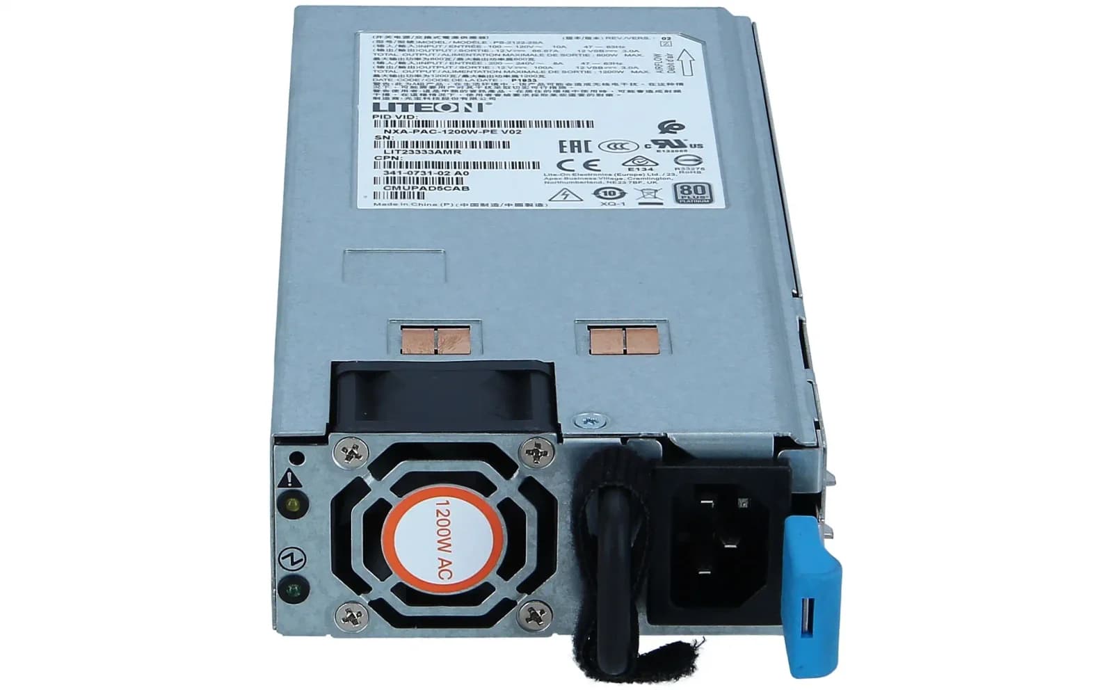 Cisco Power supply, hot-plug / redundant (plug-in module), 80 PLUS Platinum, AC 100-120/200-240 V, 1200 Watt (NXA-PAC-1200W-PE)