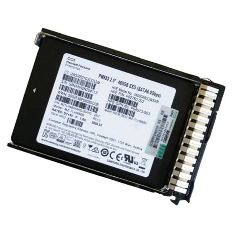 HPE SSD 480GB SFF SATA RI SC DS, Solid State Disk, Serial ATA (P03483-001)