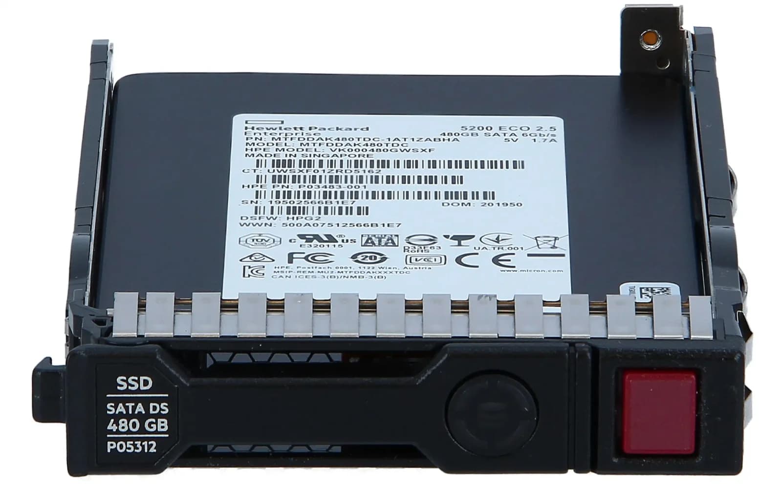 HPE HP Enterprise Read Intensive, 480 GB SSD, Hot-Swap, 2.5" SFF (6.4 cm SFF) (P04474-B21)