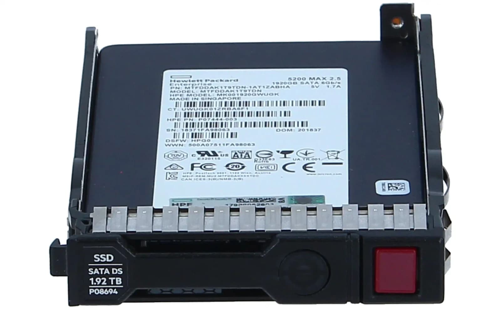 HPE Mixed Use, SSD, 1.92 TB, Hot-Swap, 2.5" SFF (6.4 cm SFF) (P07930-B21)