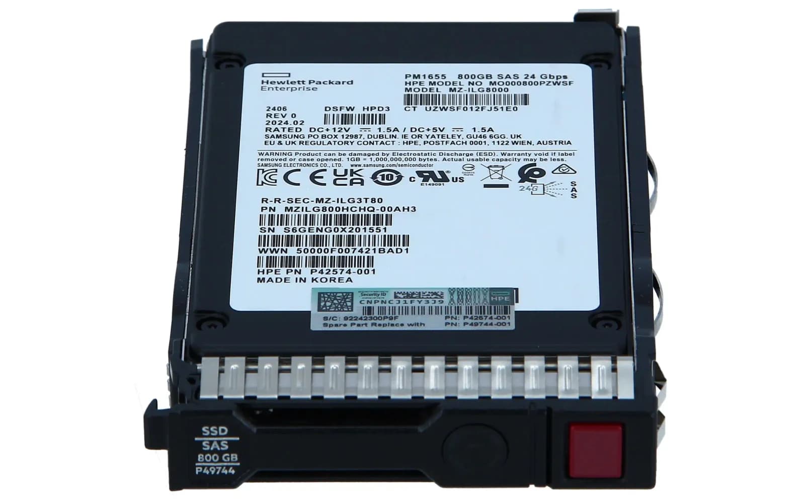 HPE Mixed Use, SSD, 800 GB, Hot-Swap, 2.5" SFF (6.4 cm SFF) (P09090-B21)