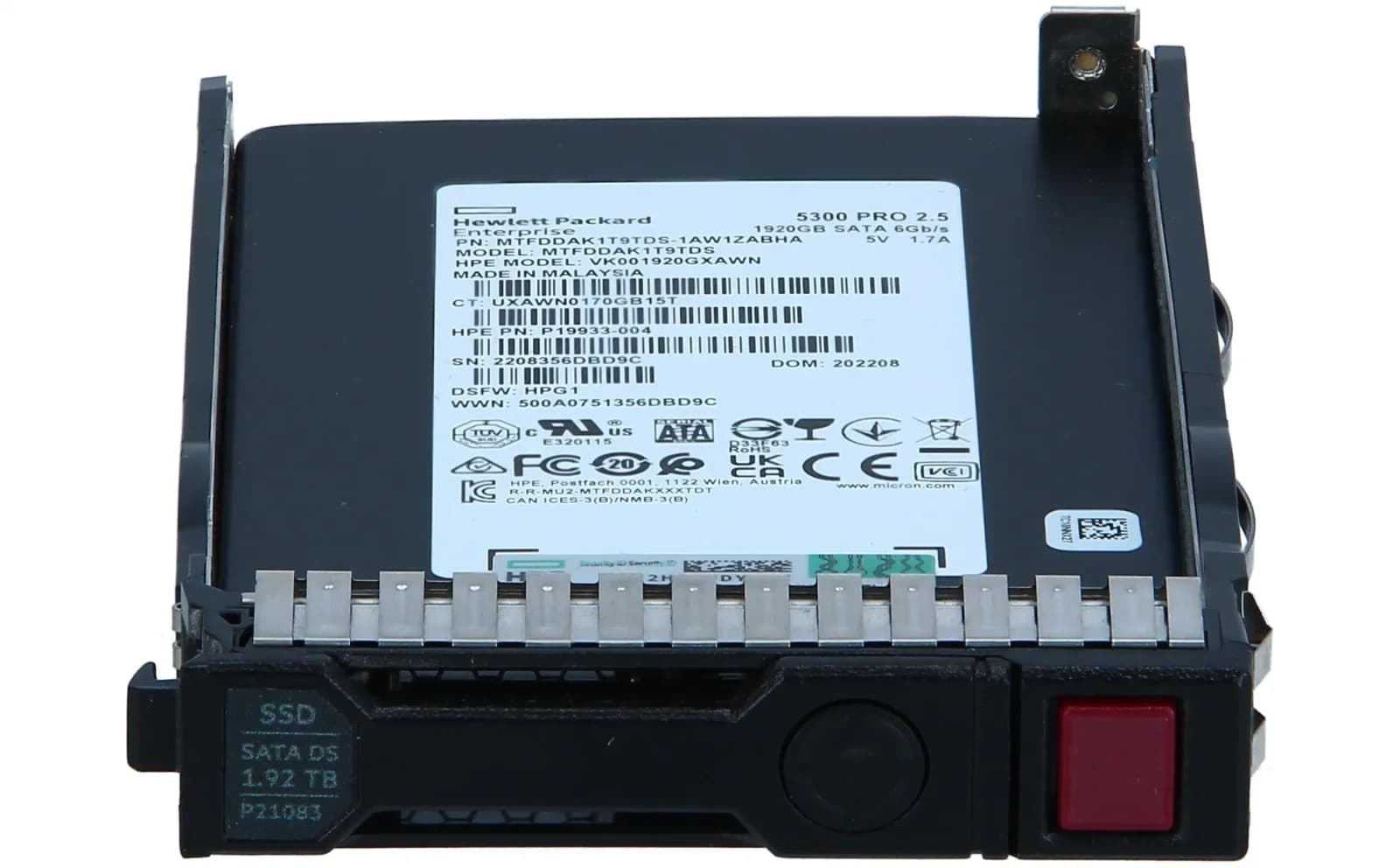 HPE Read Intensive, SSD, 1.92 TB, Hot-Swap, 2.5" SFF (6.4 cm SFF) (P19941-B21)