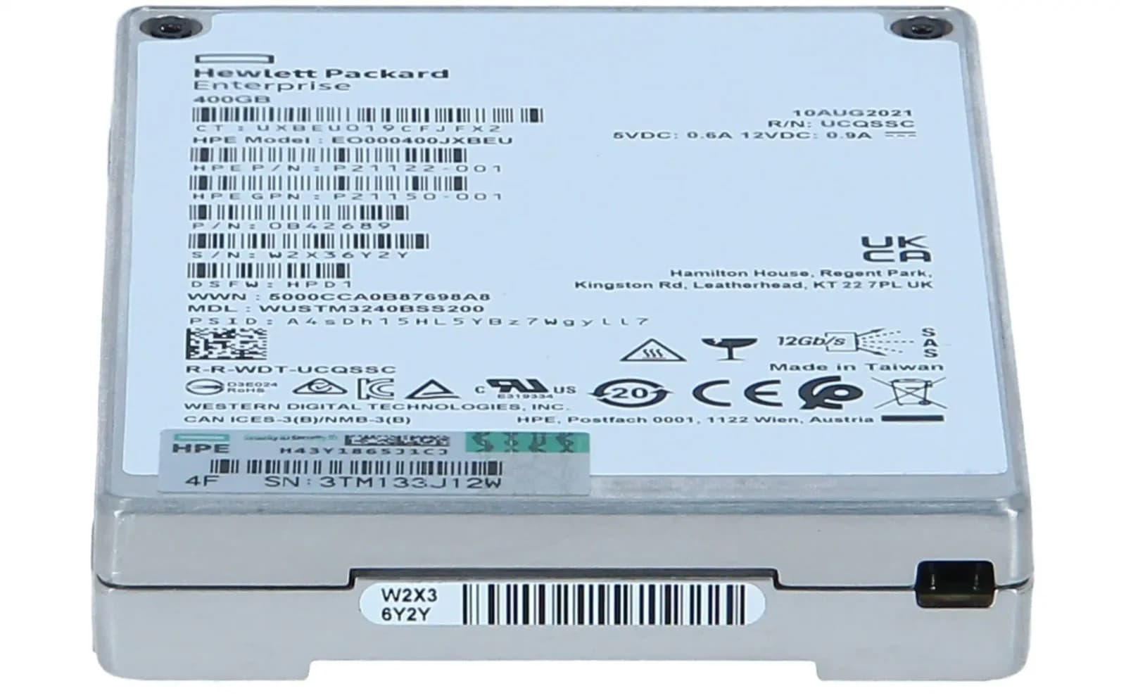 HPE Write Intensive, SSD, 400 GB, Hot-Swap, 2.5" SFF (6.4 cm SFF) (P21125-B21)