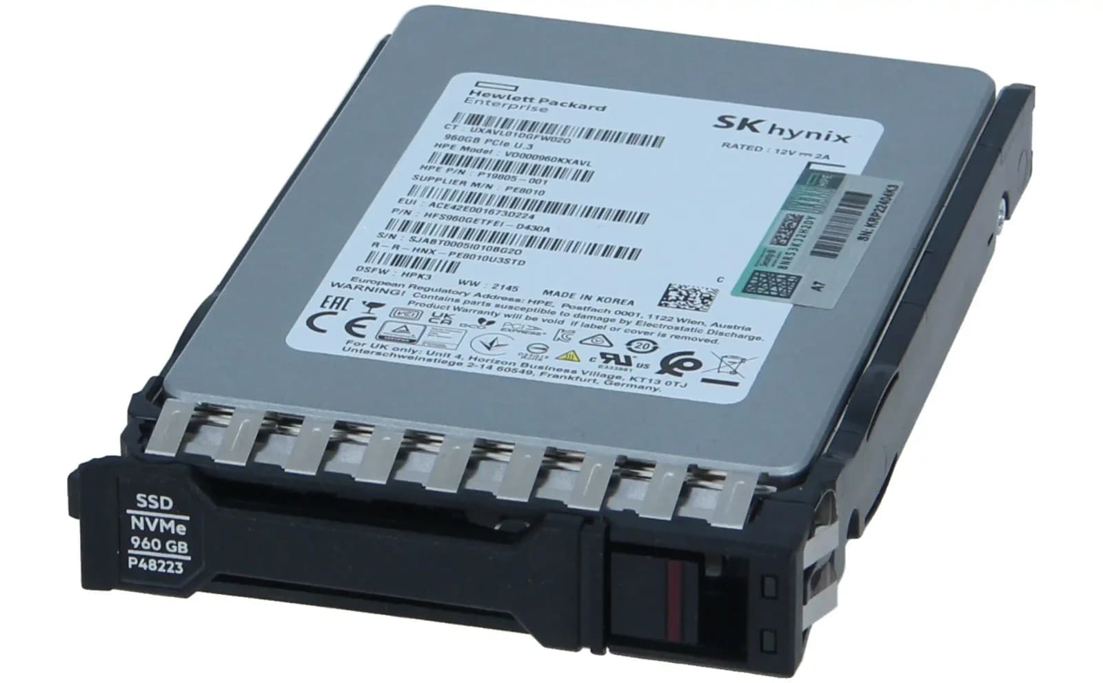 HPE 960 GB High NVMe High Performance RI SFF (2,5 Zoll) SC Universal Connect SSD (P26538-B21)