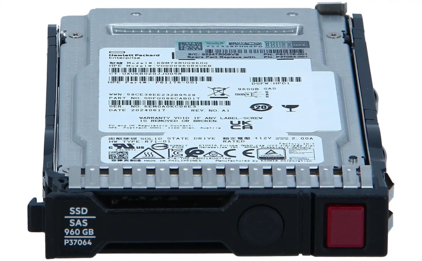 HPE Read Intensive Value, SSD, 960 GB, Hot-Swap, 2.5" SFF (6.4 cm SFF) (P36997-B21)
