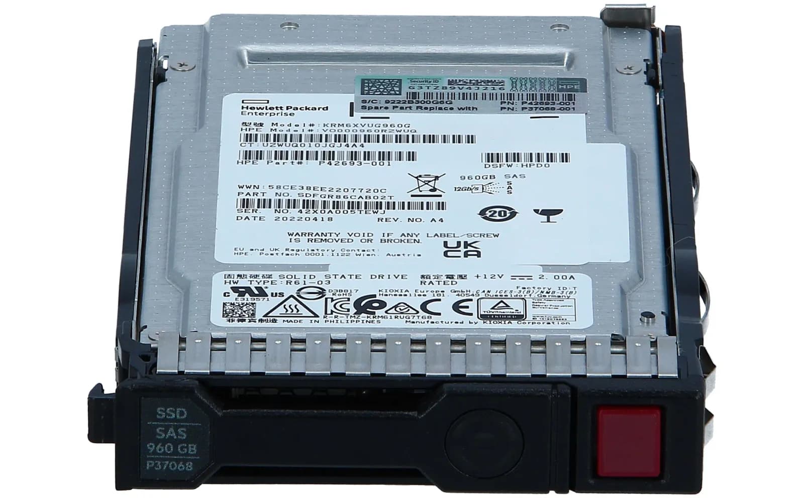 HP Mixed Use Value, Multi Vendor, 960 GB SSD, Hot-Swap, 2.5" SFF (6.4 cm SFF) (P37005-B21)