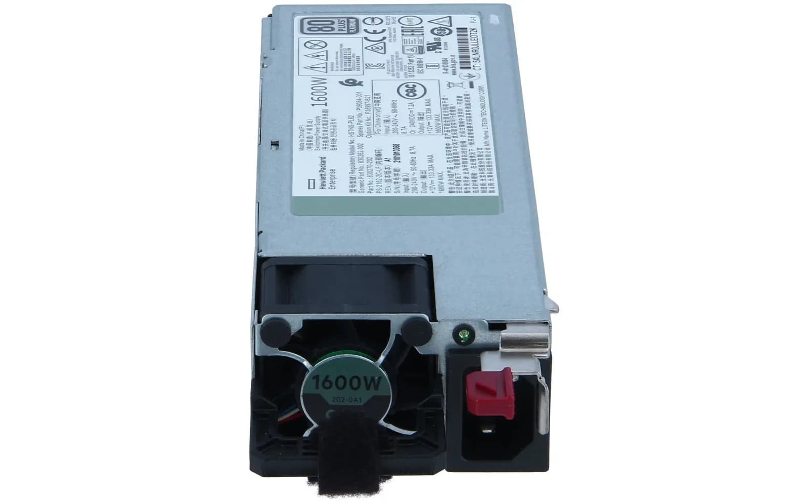 HPE Flex Slot Platinum, Power supply, hot-plug (plug-in module), Flex Slot, 80 PLUS Platinum, AC 230 V, 1600 Watt (P38997-B21)