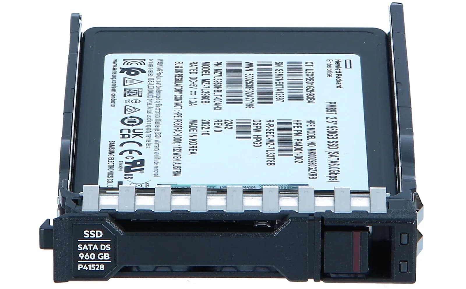 HPE Mixed Use, SSD, 960 GB, hot-swap, 2.5" SFF, SATA 6Gb/s, Multi Vendor (P40503-B21)