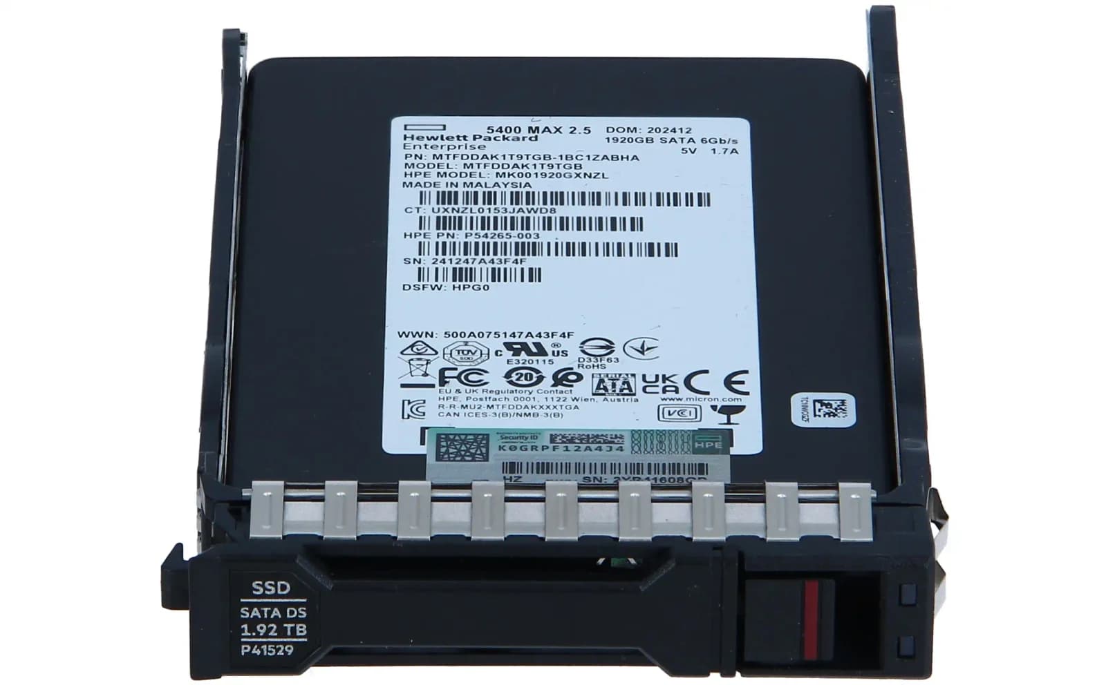 HPE Mixed Use, SSD, 1.92 TB, hot-swap, 2.5" SFF, SATA 6Gb/s, Multi Vendor (P40504-B21)