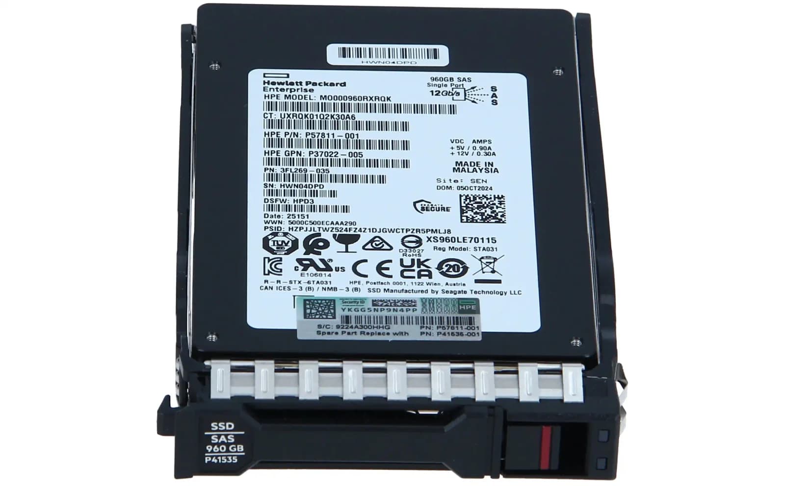 HPE SSD, 960 GB, Hot-Swap, 2.5" SFF (6.4 cm SFF) (P40510-B21)