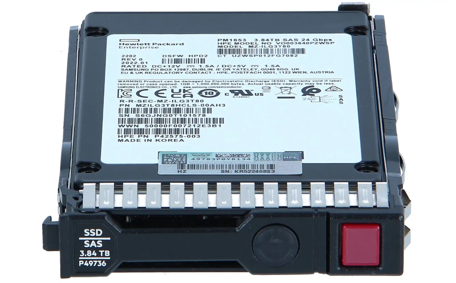 HP 3.84 TB, hot-swap, 2.5" SFF, SAS 12Gb/s, Multi Vendor (P49034-B21)