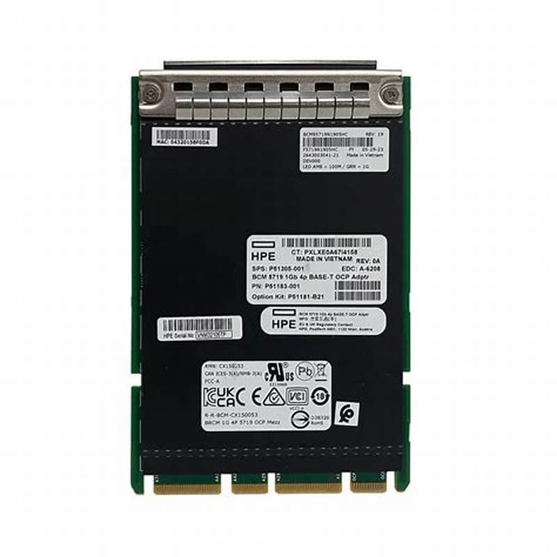 HPE Broadcom BCM5719 Ethernet 1Gb 4-port BASE-T OCP3 Adapter (P51305-001)