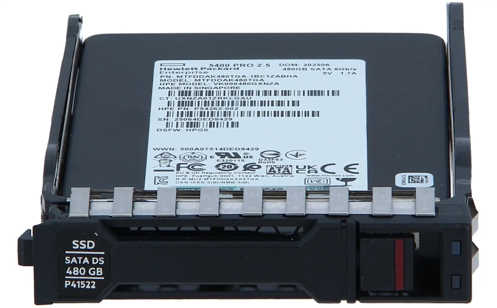 HPE 480GB SATA RI SFF 5400 Pro SSD-Mic (P54262-002)