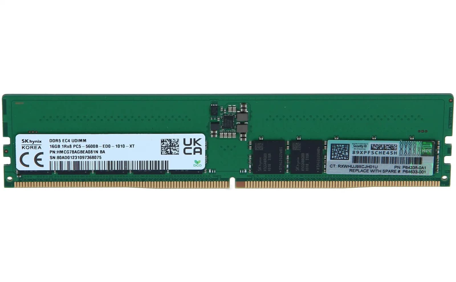 HP SmartMemory, DDR5, module, 32 GB, DIMM 288-pin, 4800 MHz / PC5-38400, CL40, 1.2 V, unbuffered (P64339-B21)