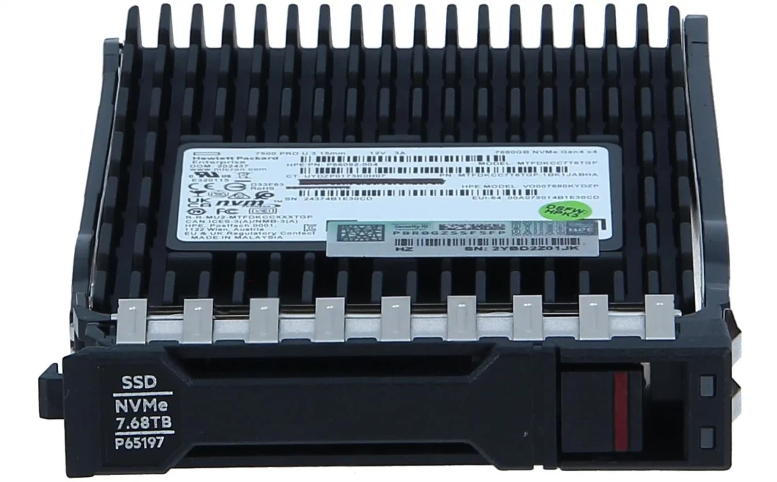 HPE 7.68TB NVMe Gen4 Mainstream Performance Read Intensive SFF BC U.3 Static V2 Multi Vendor SSD (P64848-B21)