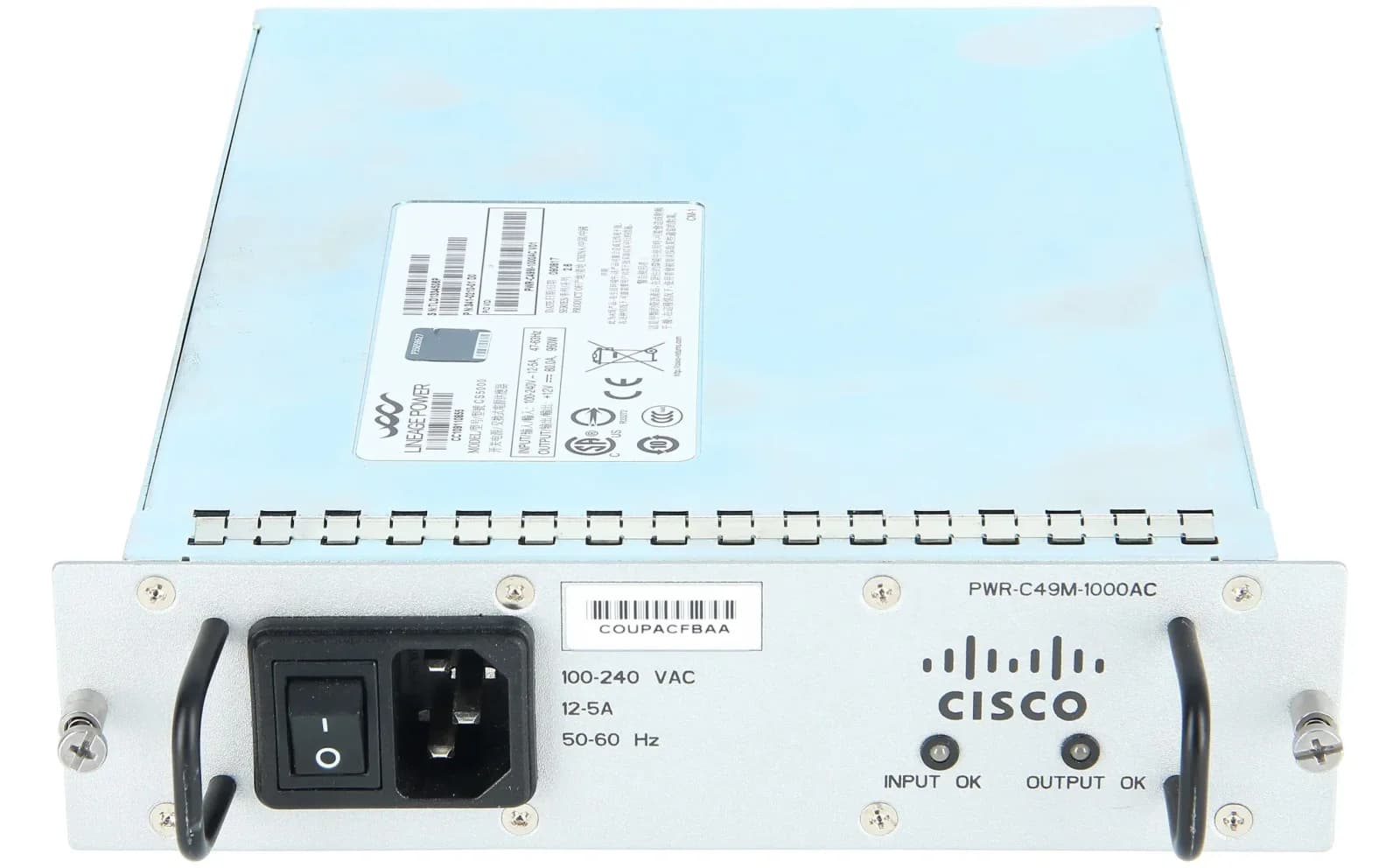 Cisco 4900M AC power supply, 1000 watts (PWR-C49M-1000AC)