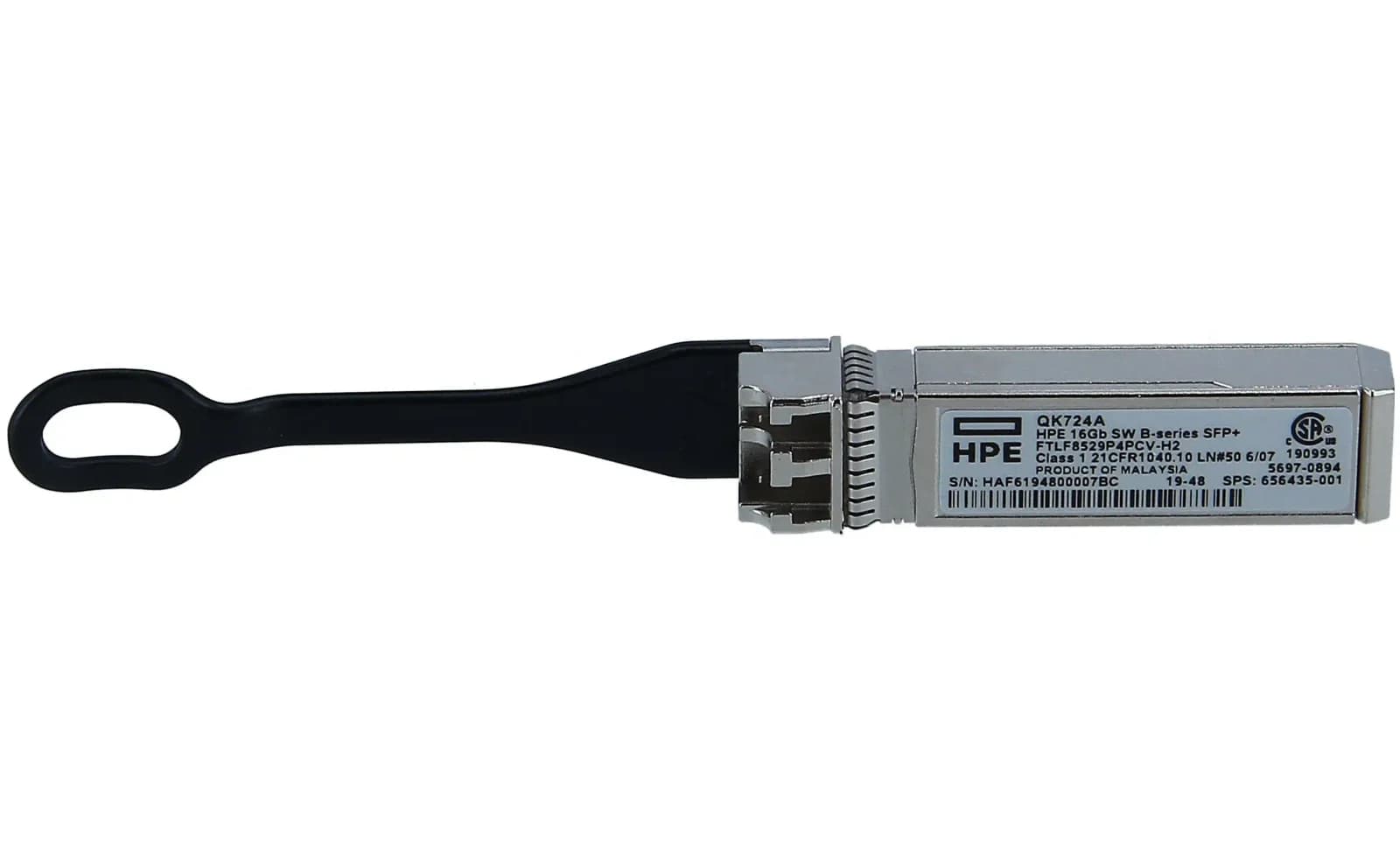 HPE SFP+ transceiver module, 16Gb Fibre Channel (SW), Fibre Channel, LC, 125 m, 850 nm (QK724A)