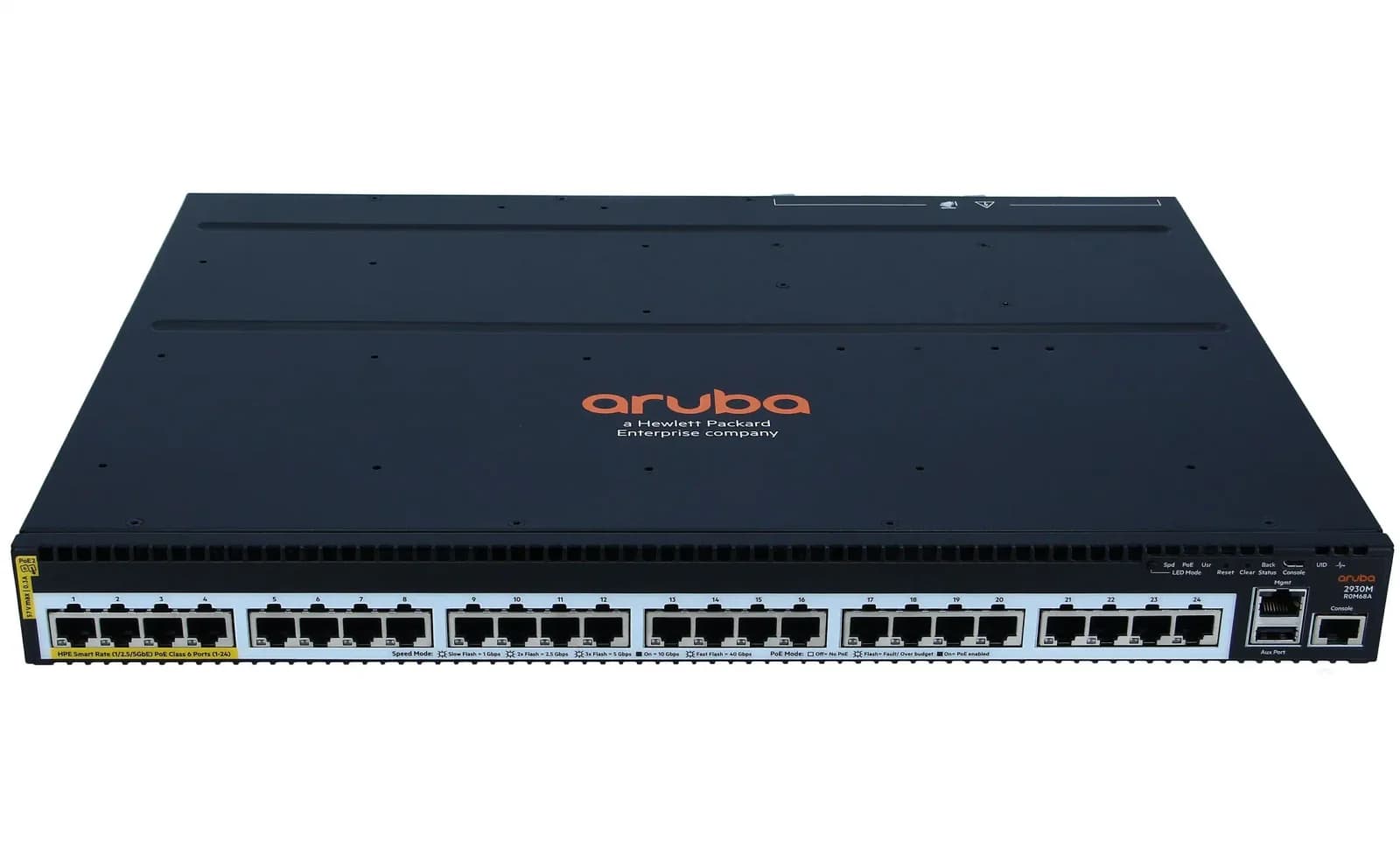 HPE Aruba 2930M 24 Smart Rate POE+ 1-Slot, Switch, L3, Managed, 24 x 1/2.5/5GBase-T POE+, rack-mountable, PoE+ (860 W) (R0M68A)