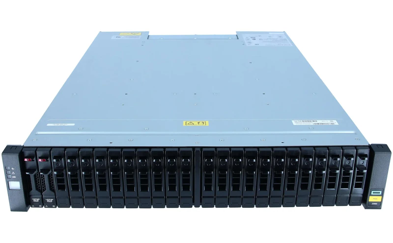 HPE Modular Smart Array 2062 16Gb Fibre Channel SFF Storage, Hard drive array, 3.84 TB, 24 bays (SAS-3), SSD 1.92 TB x 2, 16Gb Fibre (R0Q80B)