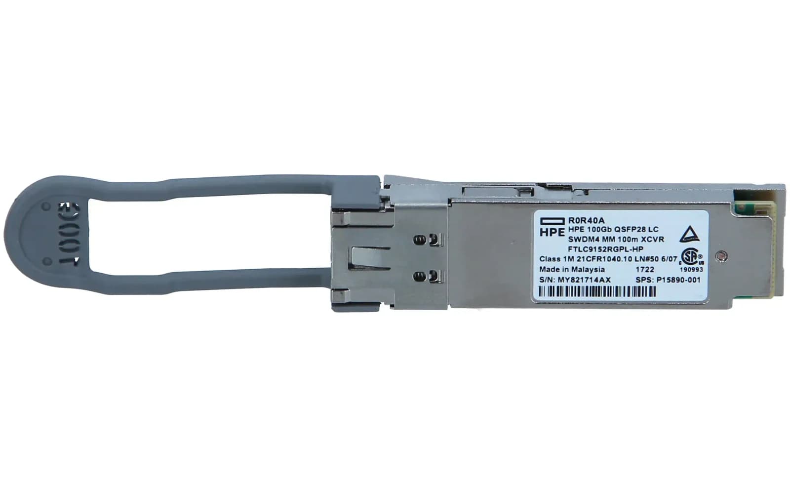 HPE QSFP28 transceiver module, 100GbE, 100GBase-SWDM4, LC multi-mode, up to 100 m (R0R40A)