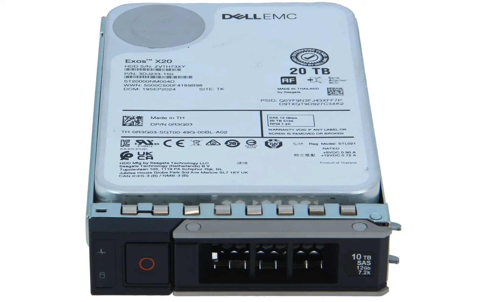 DELL 20TB HDD 7.2K LFF SAS 12G ST18000NM006J ME4 ME5 SERIES (R3G03)