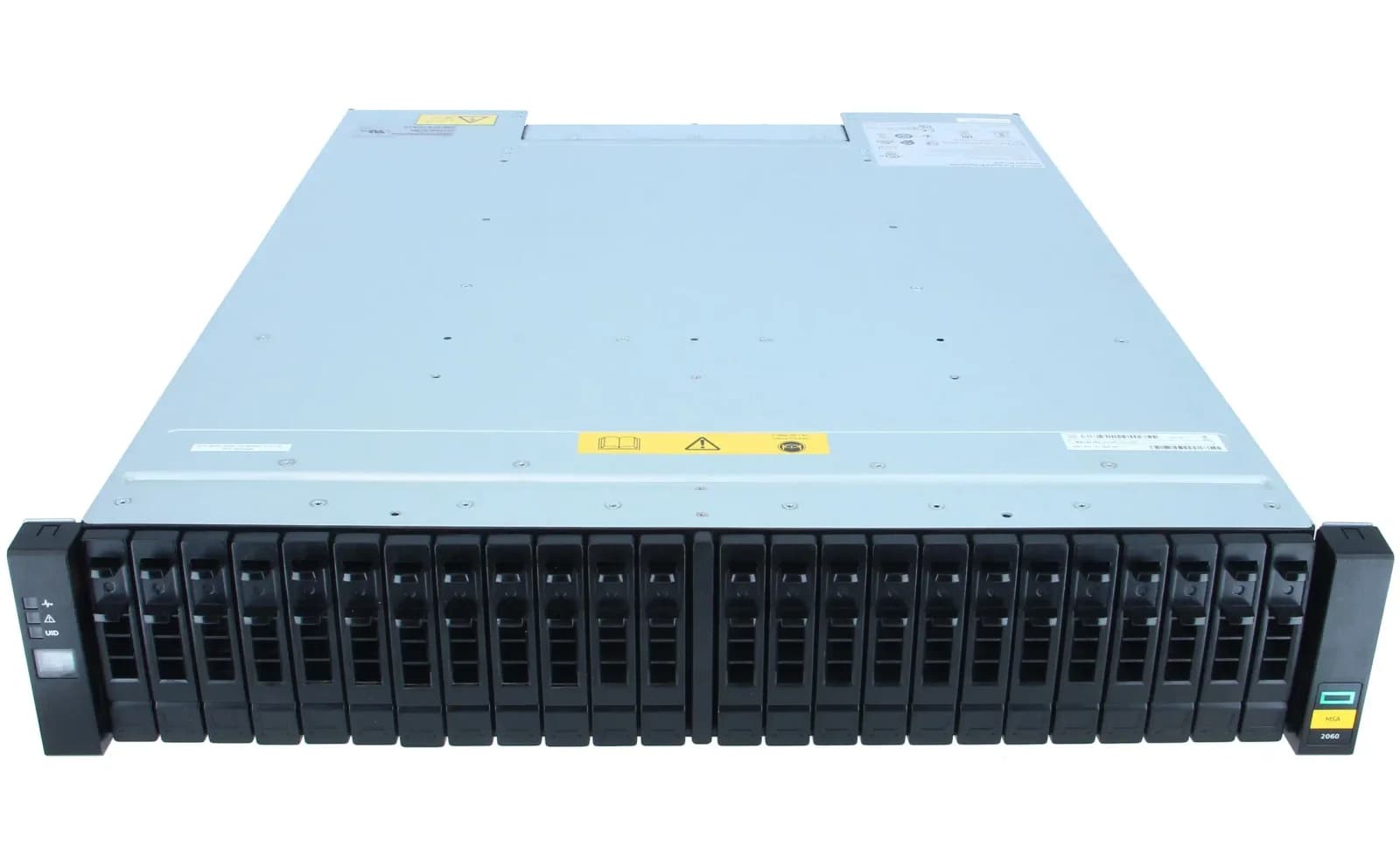 HPE Modular Smart Array 2060 10GBase-T iSCSI SFF Storage, Hard drive array, 0 TB, 24 bays (SCSI), iSCSI (10 GbE) (external), rack-mountable (R7J73A)